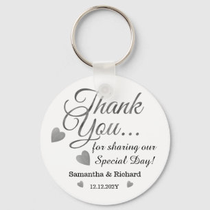 Elegant Inexpensive Silver Wedding Thank You Favou Keychain