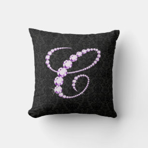 Elegant Initial C Sparkling Diamonds -Monogram Throw Pillow