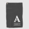 Elegant Initial Letter and Name Grey Golf Towel