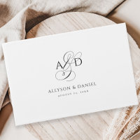 Elegant Initial Script Monogram Classic Wedding