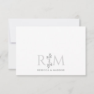 Elegant Initials Botanical Monogram Couple Card