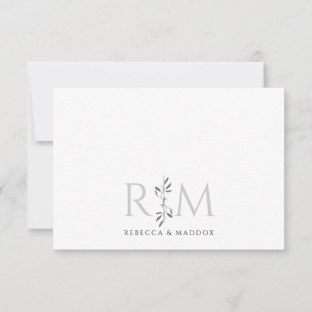 Elegant Initials Botanical Monogram Couple  Card (Front)