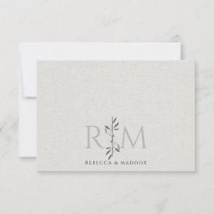 Elegant Initials Botanical Monogram Couple Card