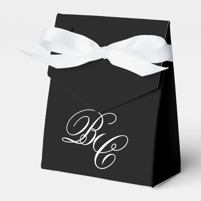 Elegant Initials wedding favour box (Front Side)