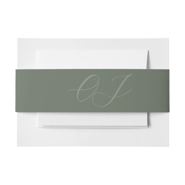 Elegant Initials Wedding  Invitation Belly Band (Front Example)