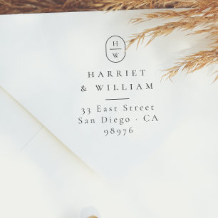 Elegant Initials Wedding Monogram Return Address Self-inking Stamp