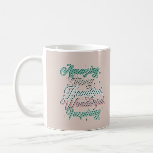 Elegant inspirational 3D typography design  Coffee Mug (Left)