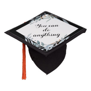 Elegant Inspirational Green Botanical 2025  Graduation Cap Topper