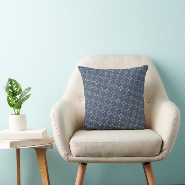 Elegant Interconnected Circles Geometric Pattern Throw Pillow (Chair)