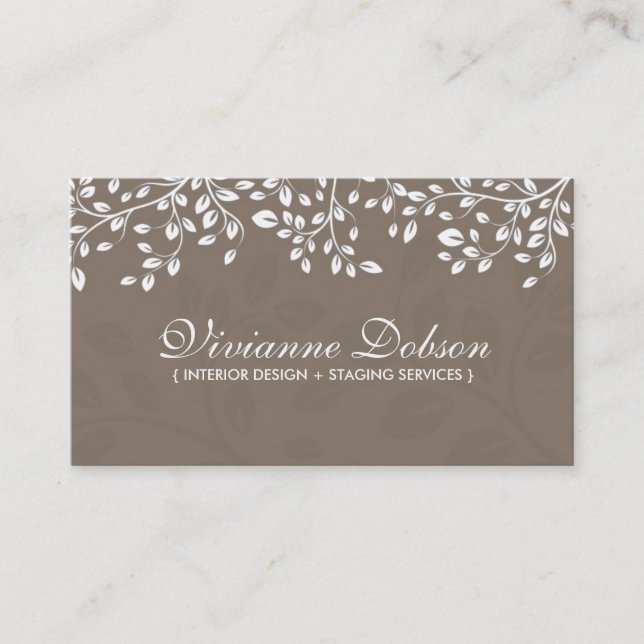 Elegant Interior Designer Business Cards (Front)