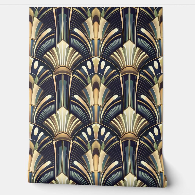 Elegant Intricate Art Deco Luxury Gold Wallpaper (Unrolling)
