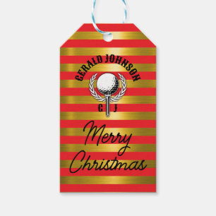 Elegant Inverted Golf Monogram Design Gift Tags