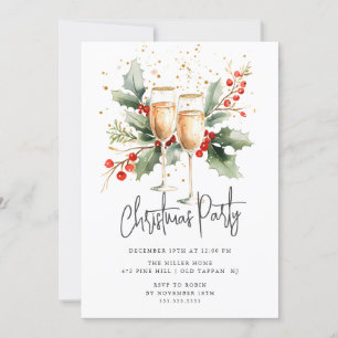 Élégant Invitation de la fête de Noël en verre de 