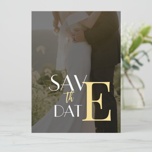 Elegant Invitation Flat Save The Date Card (Standing Front)