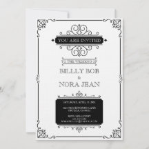 Elegant Invitation, Size: 5" x 7", Paper B & W