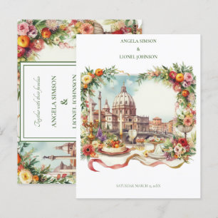 Elegant Invitation to dinner in Florence Italy Postcard