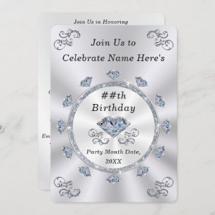 Élégant, Invitations d'anniversaire pour adultes,