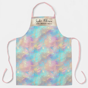 Elegant iridescent and pearl foil apron
