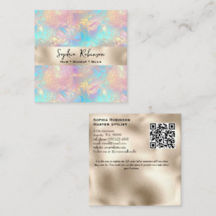 Elegant Iridescent and Pearl Foil Business Card