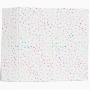 Elegant Iridescent Confetti Dots White Design Binder