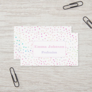 Elegant Iridescent Confetti Dots White Design Business Card