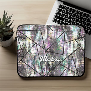 Elegant iridescent girly glitter laptop sleeve