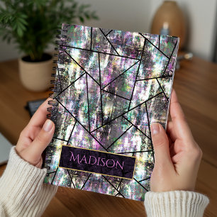 Elegant iridescent girly glitter sketchbook  notebook