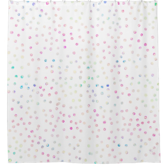 Elegant Iridescent Glitter Dots White Design (Front)