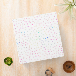 Elegant Iridescent Glitter Dots White Design Binder