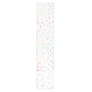 Elegant Iridescent Glitter Dots White Design Medium Table Runner