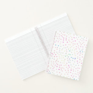 Elegant Iridescent Glitter Dots White Design Notebook