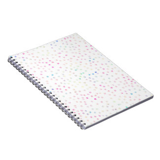 Elegant Iridescent Glitter Dots White Design Notebook