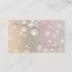 Elegant iridescent holographic chic luxury pearl business card