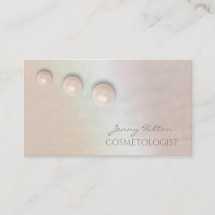 Elegant iridescent holographic chic luxury pearl business card