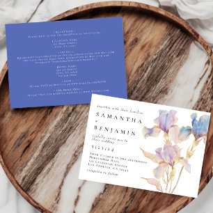 Elegant Iris All-In-One Watercolor Floral Wedding Invitation