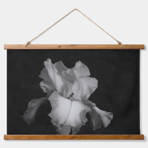 Elegant Iris Black White Floral Photo Hanging Tapestry