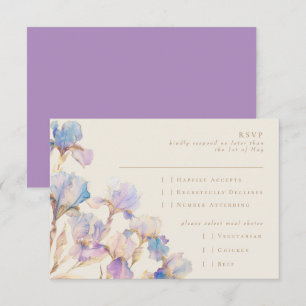 Elegant Iris Floral RSVP Card