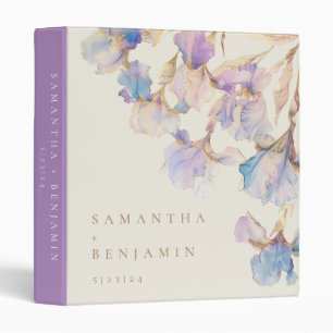 Elegant Iris Floral Wedding Binder