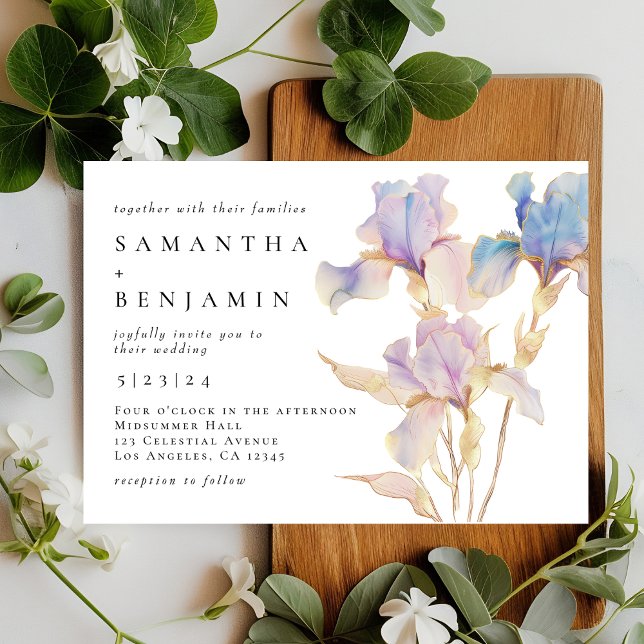 Elegant Iris Floral Wedding Invitation (Creator Uploaded)