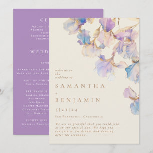 Elegant Iris Floral Wedding Program