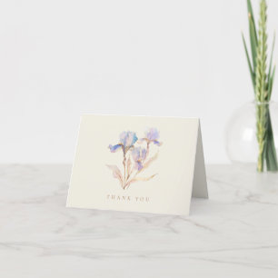 Elegant Iris Floral Wedding Thank You Card