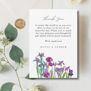 Elegant  Iris flower wedding Thank You Card