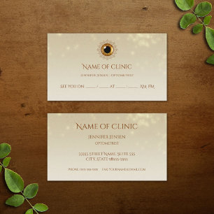 Elegant Iris Optometrist Golden Eye Appointment Card