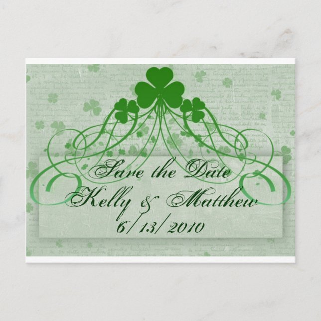 Elegant Irish Announcement Postcard (Front)