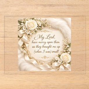 Elegant Islamic Dua for Parents Blessing Greeting Acrylic Invitations