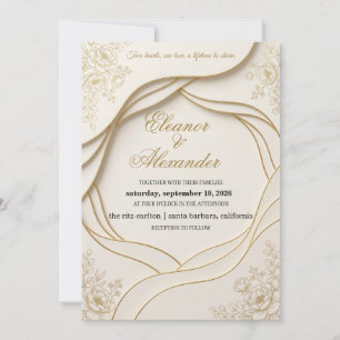 Elegant Islamic Gold Wedding Invitation with Quran