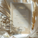 Elegant Islamic Lace Motif Wedding Invitation<br><div class="desc">This sophisticated wedding invitation is a true testament to elegance with its ornate Islamic-inspired artwork. Featuring a rich palette of cream, beige, and sepia tones, it exudes a sense of timeless grace and cultural beauty. The front and back of the invitation showcase a detailed, symmetrical mandala pattern, intricately designed with...</div>