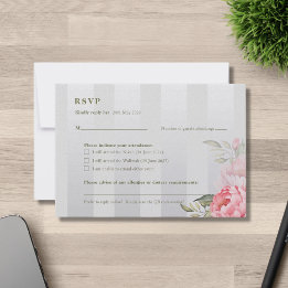 Elegant Islamic Nikah Walima Floral | Blush Peony RSVP Card