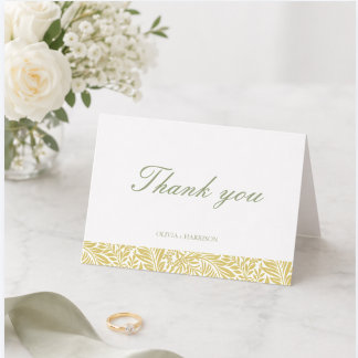 Elegant Island Citrus Wedding Thank You card