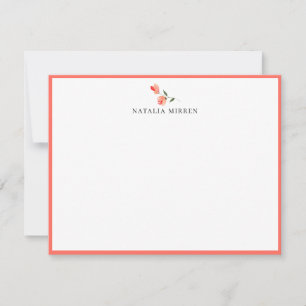 Elegant Island Coral Floral Stem Card